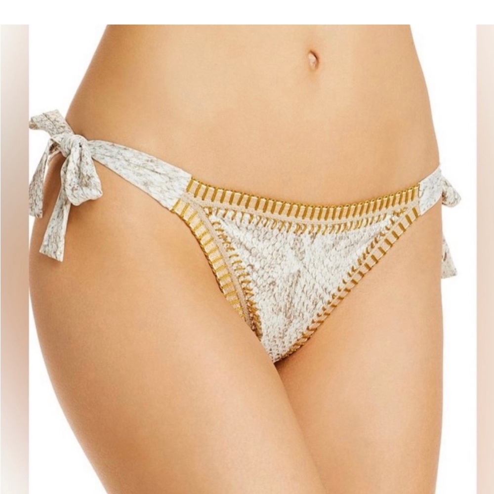 NWT Pilyq Cobra Crochet Trim Bikini Bottoms Full Coverage Size Medium